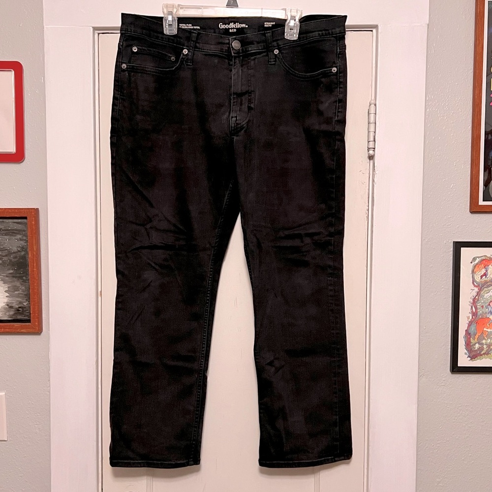 Goodfellow Black Denim Slim Straight 38x30